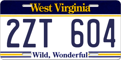 WV license plate 2ZT604
