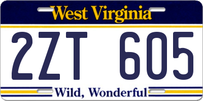WV license plate 2ZT605