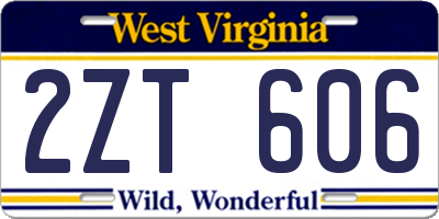 WV license plate 2ZT606