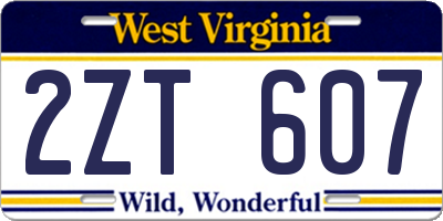 WV license plate 2ZT607