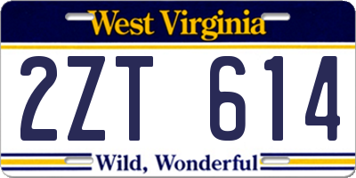 WV license plate 2ZT614