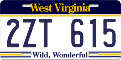 WV license plate 2ZT615