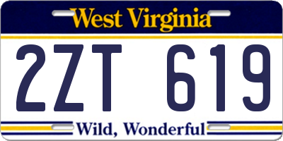 WV license plate 2ZT619