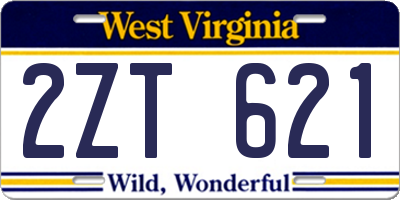 WV license plate 2ZT621