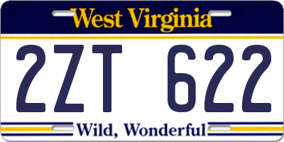 WV license plate 2ZT622
