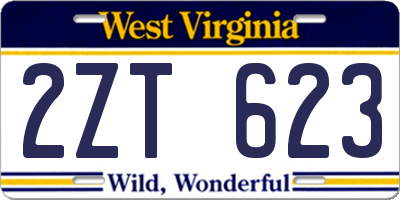 WV license plate 2ZT623