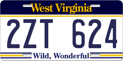 WV license plate 2ZT624