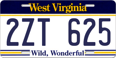 WV license plate 2ZT625