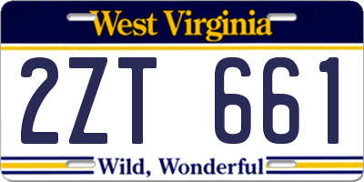 WV license plate 2ZT661