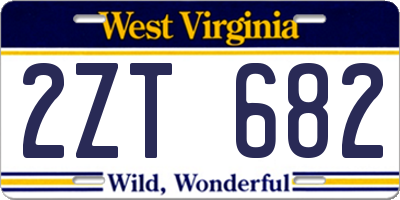 WV license plate 2ZT682