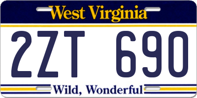 WV license plate 2ZT690