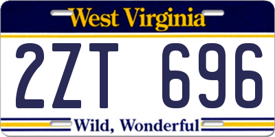 WV license plate 2ZT696