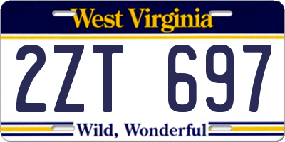 WV license plate 2ZT697