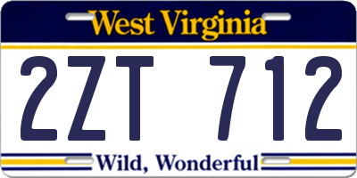 WV license plate 2ZT712