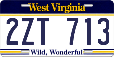 WV license plate 2ZT713