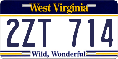 WV license plate 2ZT714
