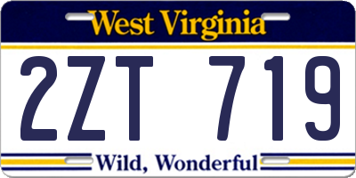 WV license plate 2ZT719