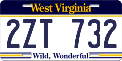 WV license plate 2ZT732
