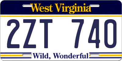 WV license plate 2ZT740