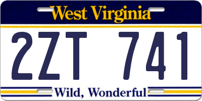 WV license plate 2ZT741