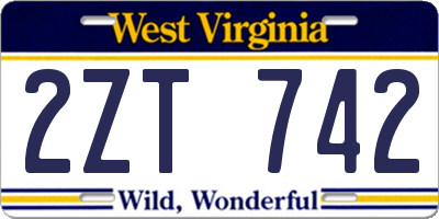 WV license plate 2ZT742