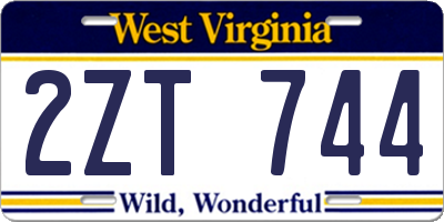 WV license plate 2ZT744
