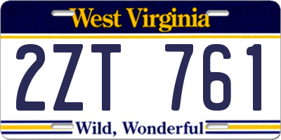 WV license plate 2ZT761