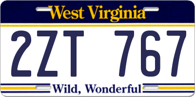 WV license plate 2ZT767