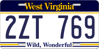 WV license plate 2ZT769