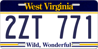 WV license plate 2ZT771