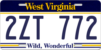 WV license plate 2ZT772