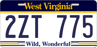 WV license plate 2ZT775