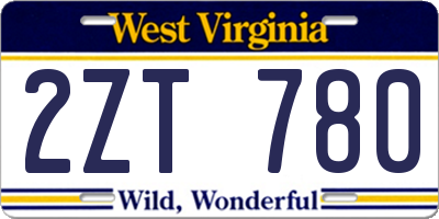 WV license plate 2ZT780