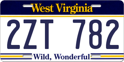 WV license plate 2ZT782