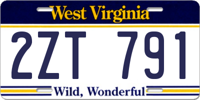 WV license plate 2ZT791