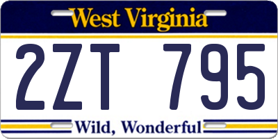 WV license plate 2ZT795