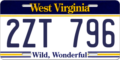 WV license plate 2ZT796