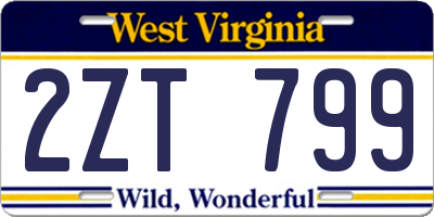 WV license plate 2ZT799