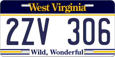 WV license plate 2ZV306