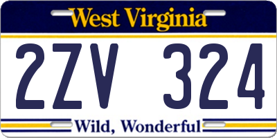 WV license plate 2ZV324