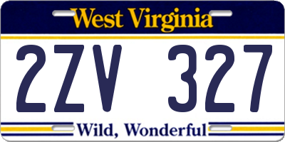 WV license plate 2ZV327