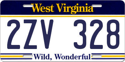 WV license plate 2ZV328