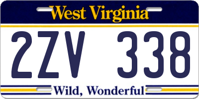 WV license plate 2ZV338