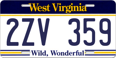 WV license plate 2ZV359
