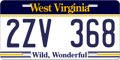 WV license plate 2ZV368