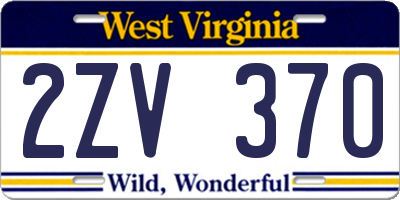 WV license plate 2ZV370