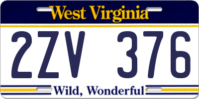 WV license plate 2ZV376