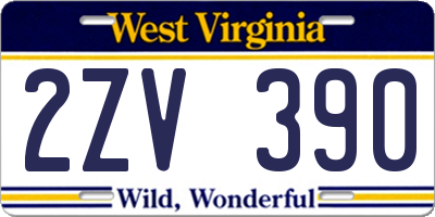 WV license plate 2ZV390