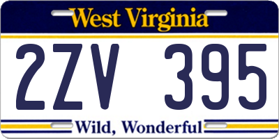 WV license plate 2ZV395