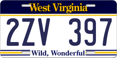 WV license plate 2ZV397